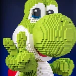 LEGO® Yoshi – Iconic Super Mario™ Brick Sculpture - Image 3
