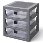 3-Drawer Storage Rack – Gray