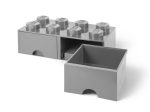 LEGO® 8-Stud Medium Stone Gray Storage Brick Drawer - Image 4