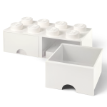 8-Stud Brick Drawer – White