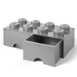 LEGO® 8-Stud Medium Stone Gray Storage Brick Drawer